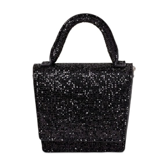 Women's Medium Black Sequined Cardigan Sweater Plus New Sequined Purse - Picture 3 of 13